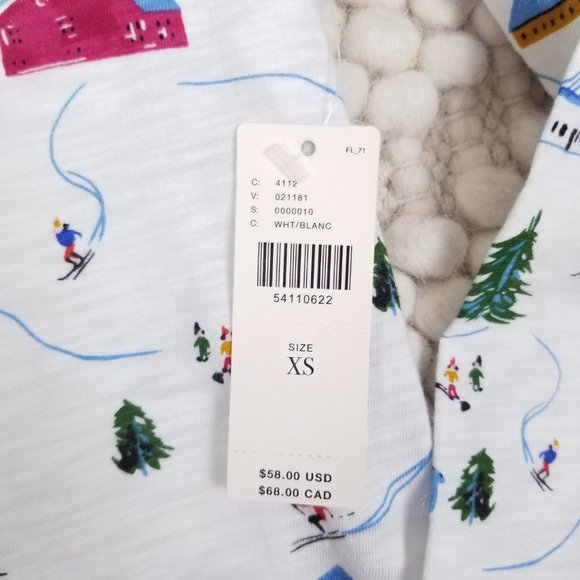 NWT Anthropologie Maeve Ski Themed Audra Cotton Tee Sz XS - Picture 9 of 12